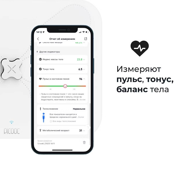 Весы Умные Picooc с Wi-Fi S3 Lite (белые)