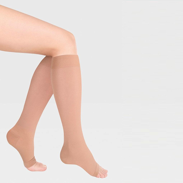 Гольфы компрессионные прозрачные (открытый носок) 1 класс Idealista ID-210T