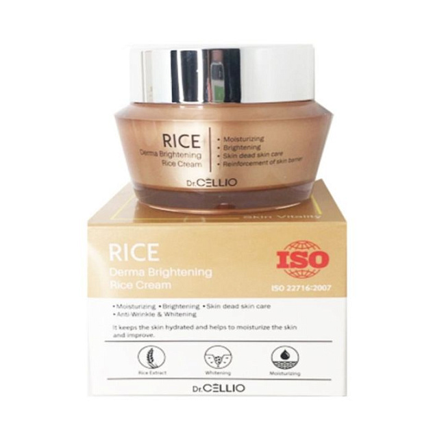 Крем для лица Dr. CELLIO DERMA BRIGHTNING RICE CREAM, 50 мл